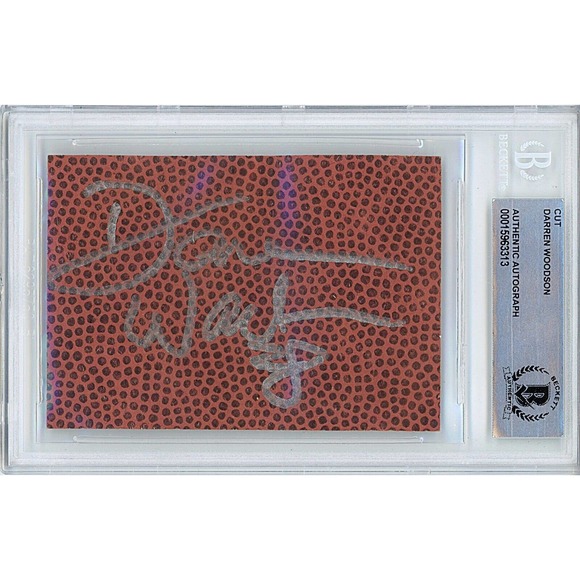 Darren Woodson Autograph Dallas Cowboys Football Cut - Beckett Authenticated - Picture 1 of 5